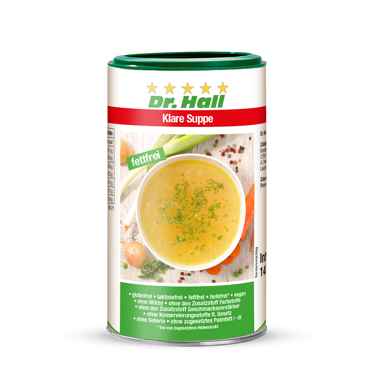 Klare fettfreie Suppe von Dr. Hall 