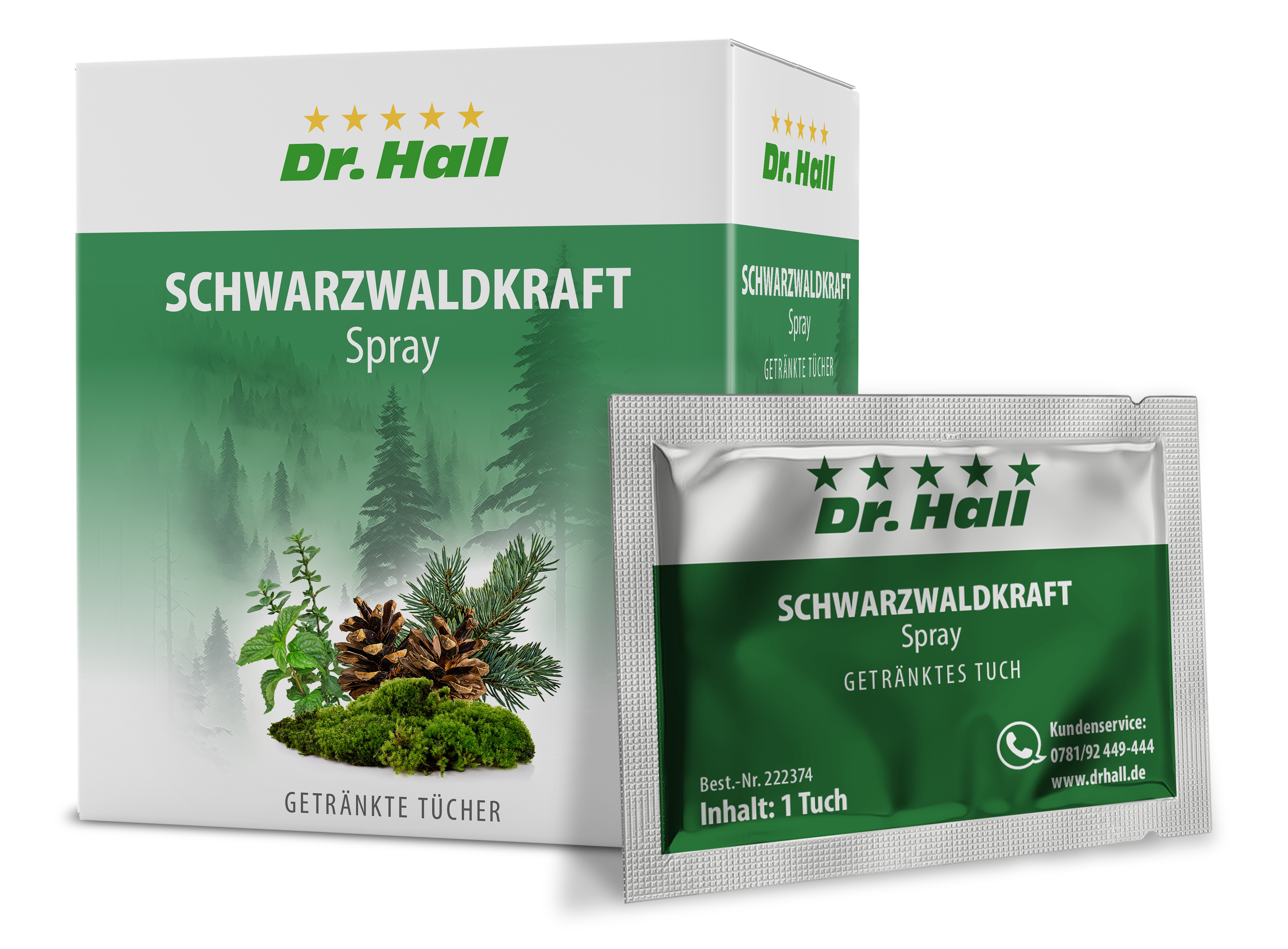 Schwarzwaldkraft Spray, 10 getränkte Tücher