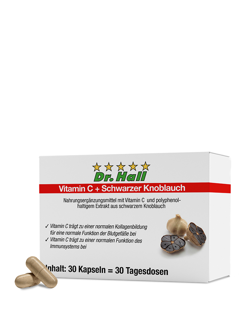 Vitamin C + Schwarzer Knoblauch, 30 Kapseln